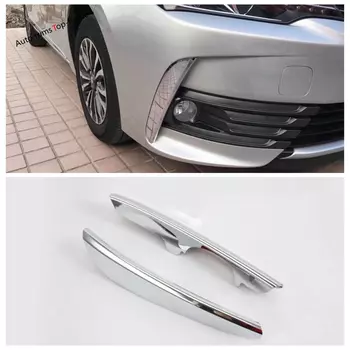 Передний бампер, решетка, головка, противотуманные фары, лампы, полоса для бровей, Накладка для Toyota Corolla 2017 2018, автомобильные ABS хромированные/красные аксессуары