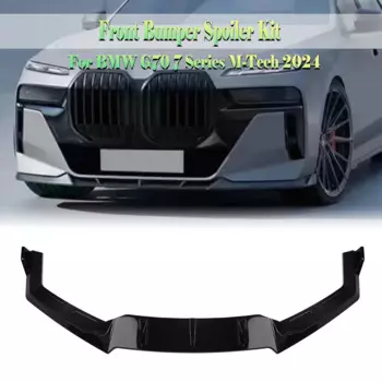 Передний бампер, спойлер, губа ДЛЯ BMW 7 серии G70 M Tech 2024, глянцевый черный комплект нижнего корпуса, сплиттер, защитное лезвие