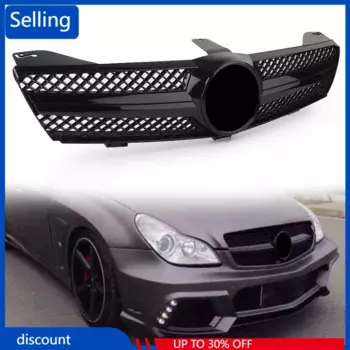 Передний гриль для автомобилей Mercedes Benz W219 CLS500 SLS600 CLS Class 2004 2005 2006 2007 глянцевый черный 1 плавник с эмблемой