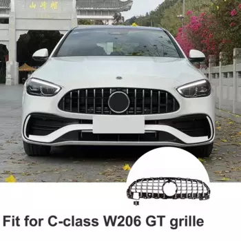 Передний гриль для C Class W206 C180 C200 C220d C300 2022 + Sport Edition W206 GT Style серебристый/черный
