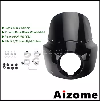 Передний обтекатель для мотоцикла, 15 дюймов и 11 дюймов, ветровой экран для лобового стекла фары Harley Dyna Wide Glide FXDWG EFI FXDWGI 06-2017