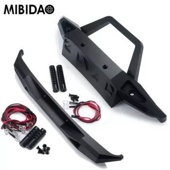 Передний/задний бампер MIBIDAO из алюминиевого сплава с фонарями для Axial SCX6 1/6, обновленные детали для радиоуправляемой модели гусеничного автомобиля