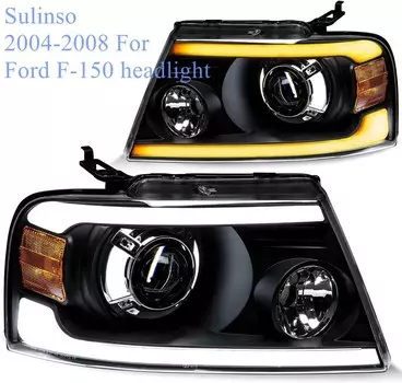 Передняя фара Sulinso в сборе с проектором светодиодный H7 Для Ford F-150 2004-2008, со стороны водителя и пассажира
