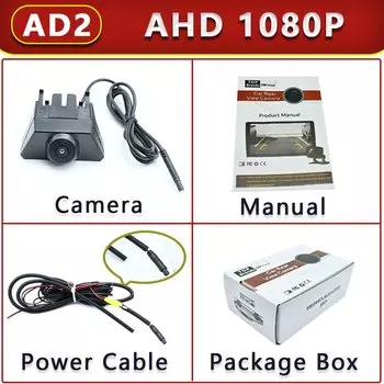 Передняя камера «рыбий глаз» AHD 1080P 170 ° для Toyota Land Cruiser 200 LC200 2012 2013 2015 с логотипом автомобиля, Камера Переднего Вида