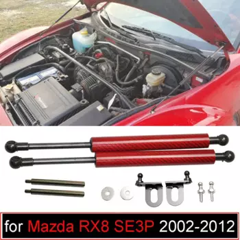 Передняя крышка капота для Mazda RX8 SE3P 2002-2012, модифицированные газовые стойки, амортизаторы из углеродного волокна, подъемник, опора, стержень, поглотитель
