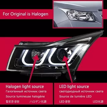 Передняя лампа AKD для Chevrolet Cruze, фары 2009-2016 годов, лампа головного света, лампа головного света, обновленная модель DRL, Hid Биксеноновые автомобильные аксессуары, 2 шт.