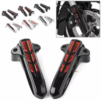 Передняя нижняя вилка из АБС-пластика для мотоцикла, светодиодный дымовой светильник для Harley FLHR FLHTK FLHX 2014-2020, Touring Electra Glide Road King