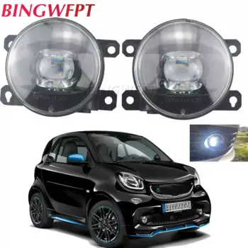 Передняя противотуманная фара в сборе для автомобиля 2 в 1 с зеркальными линзами для дневных ходовых огней для Smart Fortwo W453 2014 2015 2016 2017 2018 2019
