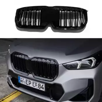Передняя решетка автомобиля, бампер, решетка Facelift для BMW X1 U11 U12 xDrive18d 28i 23d M Sport 2022-2024, глянцевая черная решетка, автомобильные аксессуары