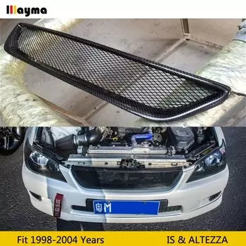 Передняя решетка бампера из углеродного волокна без логотипа для Toyota Altezza AS200 AS300 RS200 для Lexus IS200 IS300 спортивный стиль CF bodykit гриль