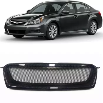 Передняя решетка, гоночные грили для Subaru Legacy 2010-2012, верхний бампер автомобиля, крышка впускного капота, сетка из настоящего углеродного волокна/стекловолокна