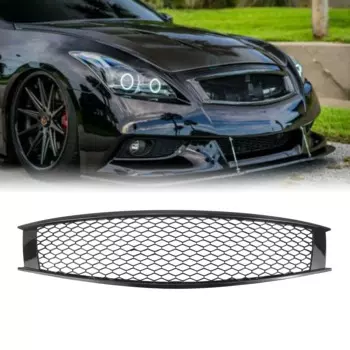 Передняя решетка-гриль для Infiniti G G37 Q60 Coupe 2 Door 2008-2013, сотовая, углеродная, волоконная, внешний вид/блеск/матовый черный бампер