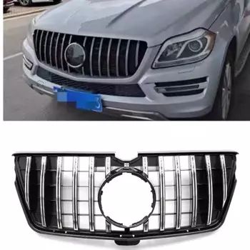 Передняя решетка-гриль для Mercedes Benz GL Class 2006-2012 GL350 GL450 GL500 GL550 GT Sytle, серебристая/черная, для верхнего бампера автомобиля