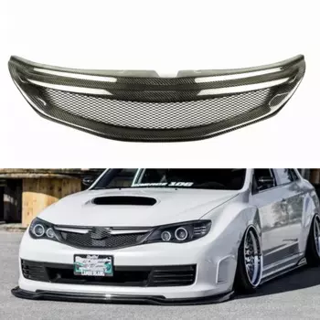 Передняя решетка гриль для Subaru Impreza WRX STi 10 хэтчбека 2008 2009 2010, верхний бампер из настоящего углеродного волокна
