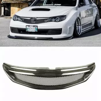 Передняя решетка гриль для Subaru Impreza WRX STi 10 хэтчбека 2008 2009 2010, верхний бампер из настоящего углеродного волокна