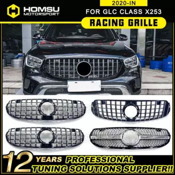 Передняя решетка GT Style, передняя сетка для внедорожника класса GLC X253, решетка 2020 + GLC300 GLC350 GLC320 GLC250 2020 + без эмблемы