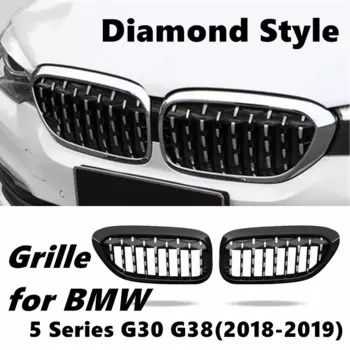 Передняя решетка радиатора для BMW 5 серии G30 G38 2018-2019, Алмазная решетка в стиле метеорита, передний бампер, решетка для автомобиля, Стайлинг автомобиля