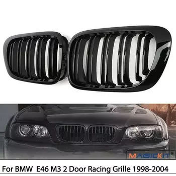 Передняя решетка радиатора для BMW E46 98-01, 2 двери, купе, кабриолета, предфазная фаска, гоночный гриль, глянцевый черный, автомобильный ABS-Стайлинг 330ci