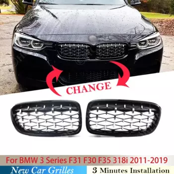 Передняя решетка радиатора капота Diamond Meteor для BMW 3 серии F30 F31 F35 седан универсал 2011 ~ 2019 320d 330d Стайлинг автомобиля 2012