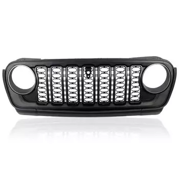 Передняя решетка радиатора с отверстием для камеры для Jeep Wrangler JL 18-24 Gladiator ABS, матовый затемняющий стиль 20-летия