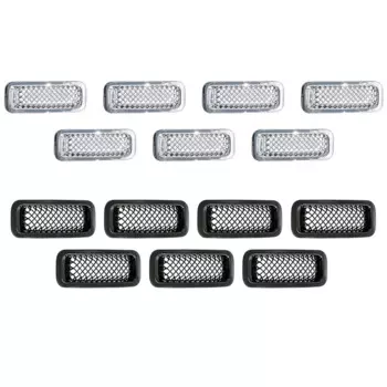 Передняя решетка, сетчатая вставка, декоративная накладка для Jeep Patriot 2011-2016, аксессуары, ABS, 7 шт.