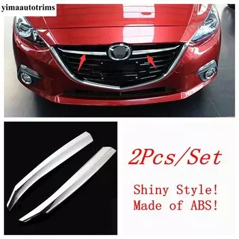 Передняя средняя решетка автомобиля, сетчатая защитная накладка, декоративная накладка для Mazda 3 2014-2016, АБС-пластик, хром/красный, аксессуары, внешние