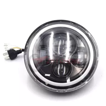 Передняя светодиодная фара для мотоцикла, 7 дюймов, для Harley Sportster Bobber Iron XL 883 Dyna Softail Yamaha Honda Suzuki 7 дюймов, круглая