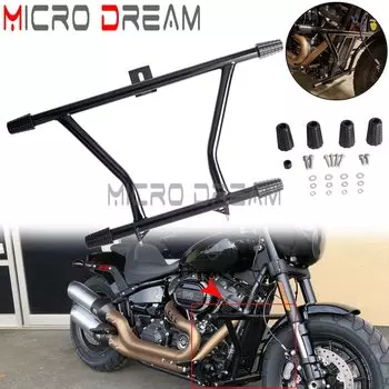Передняя высокоступенчатая 2-ступенчатая дуга, черная для Harley Softail Street Bob Standard Low Rider Fat Bob 2018 2019 2020 2021 2022 2023 24
