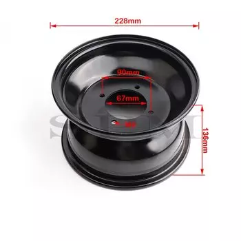 Передняя/задняя колесная ступица ATV 8 дюймов с 4 отверстиями, обод для 110cc-250cc UTV багги, карт, квадроцикла 19x7 8 18x9, 5-8 дюймов, вакуумные Запчасти для шин