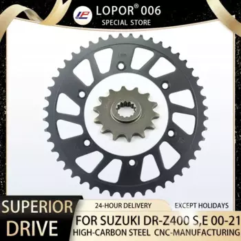 Передняя Задняя звездочка мотоцикла LOPOR 520 CNC 14T/47T 15T/41T 15T/44T для Suzuki DR-Z00 E S DRZ400 DR-Z DRZ 400 2000-2019
