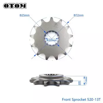Передняя Звездочка для мотоцикла OTOM 13/14T, цепное колесо 520 530 для двигателя ZONGSHEN NC450, аксессуары для питбайка, внедорожника, мотоцикла