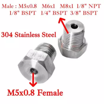 Переходная втулка M5x0,8 из нержавеющей стали 304