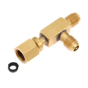 Переходник для тройника кондиционера Yetaha 1/4 дюйма, наружная шина X 1/4 дюйма, наружная шина X 1/4 дюйма, внутренняя резьба SAE с разъемом c/w, сердечник клапана