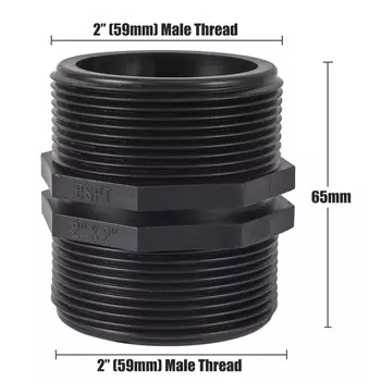 Пластиковый переходник для трубы BSP, 1/2"-2,5", чёрный