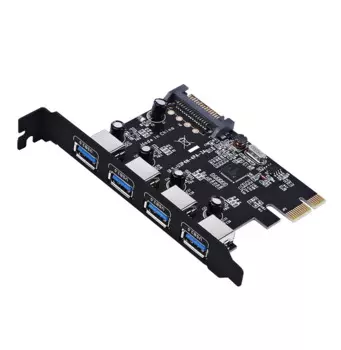 Переходник Pcie на USB 3,0, 4 порта USB, плата расширения с чипом NEC UPD720201, Удлинительный кабель Sata для компьютера