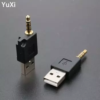 Переходник с USB 2,0 «папа» на 3,5 мм «папа», AUX аудио разъем, адаптер для автомобиля, Ipod, MP3, MP4, ноутбука