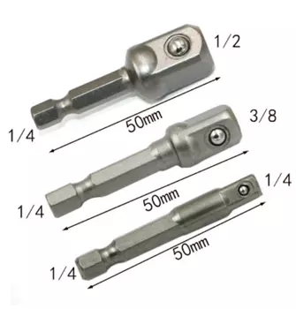Переходники ELESAVEE для сверл 1/4", 3/8", 1/2"