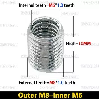 Переходные винты и гайки M4-M16, нержавеющая сталь 304