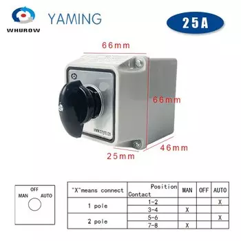 Переключатель 3-позиционный WHUROW 25А