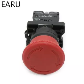 Переключатель аварийной остановки в виде гриба, 22 мм, NC, Красный кнопочный переключатель, 600 В, 10 А, электронный стартовый переключатель