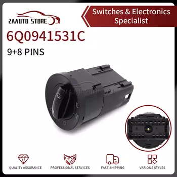 Переключатель автомобильной фары 6Q0941531C, противотуманная фара для VW Polo 2002-2009, кнопка управления 9 + 8 контактов 6Q0941531N