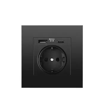 Переключатель Depo Guye черный пластик 220V 86 мм * 86 мм