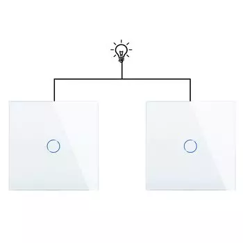 Переключатель для лестницы Bingoelec 1 клавиша белый/серый