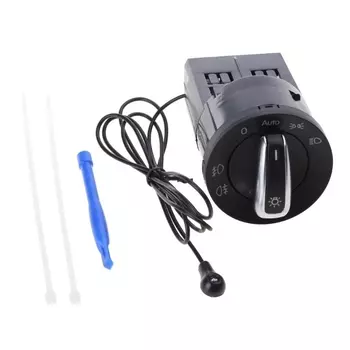 Переключатель фары, управление, ручка противотуманной фары, подходит для Golf 4 Jetta MK4 B5, хромированный переключатель, автомобильная фара, противотуманный переключатель