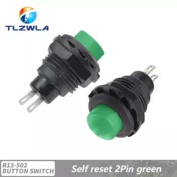 6 шт. 12 мм отверстие 2 штырька круглая головка самосброс переключатель 2 А 125 В переменного тока нормально открытый Мгновенный Переключатель пробега