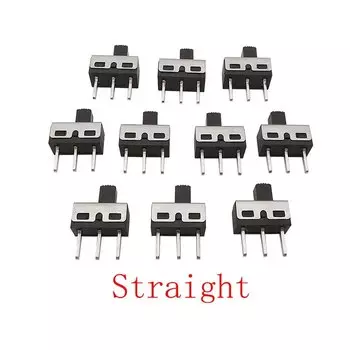Переключатель-тумблер SS12D10/SS12D06, 3 контакта, прямой/правый угол, ручка 1P2T, высота 5 мм, 2 А, 125 В, 10 шт./партия