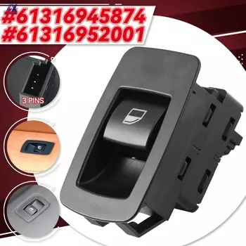 Переключатель управления окном, кнопка подъемника со стороны пассажира, подходит для BMW E87 3er E90 E91 316i 318i X3 E83 X5 E70 E71 6945874 61316945874