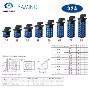 Переключатель Whurow LW26 серийный 32A 690В