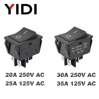 Переключатель YIDI KCD4-201 зеленый желтый черный 30A 250VAC