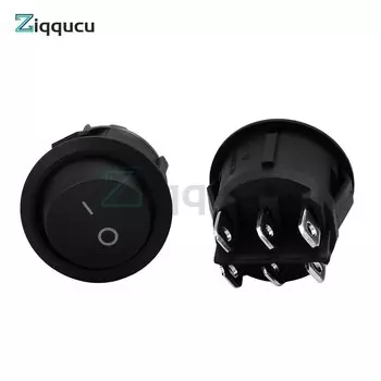 Переключатель Ziqqucu KCD1-206 черный 6 контактов 5 штук